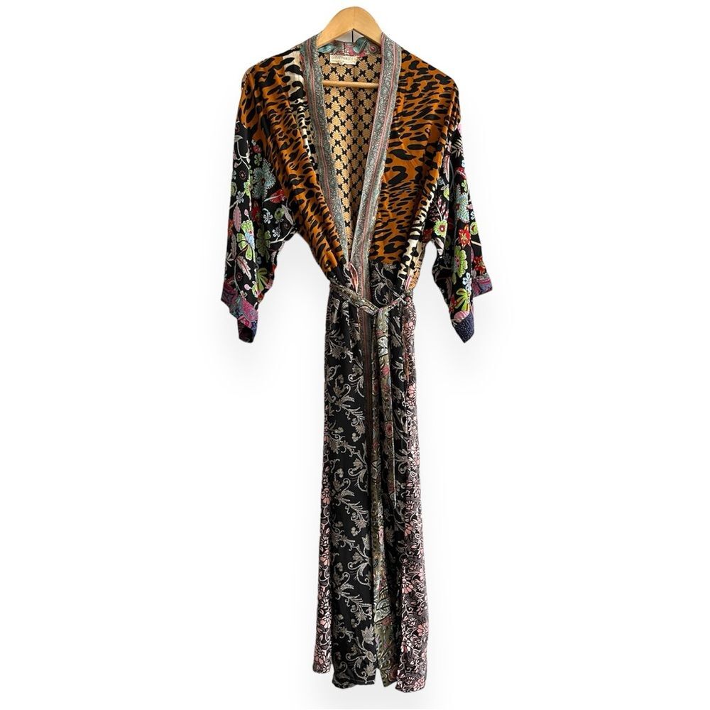 Multi-Print Longline Kimono Cardigan Duster Mixed Prints Design Bohemian Hippie